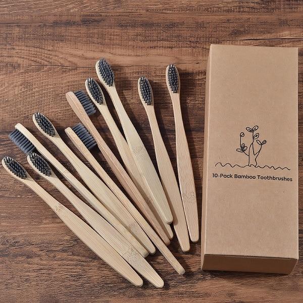 Escovas de Bambu Alta Qualidade Ecológicas Biodegradáveis (Kit com 10 Escovas) - Loja Oficial | XploudShop
