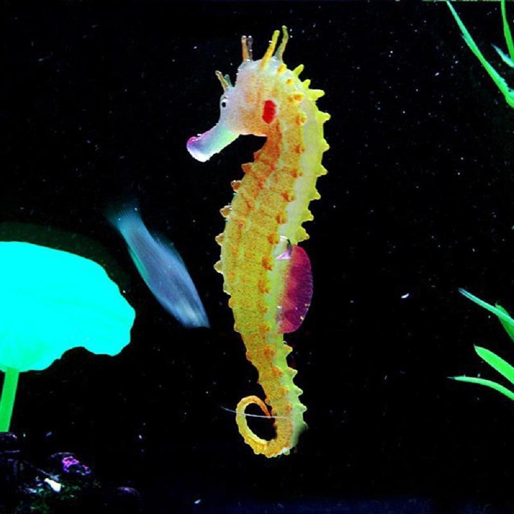 Tnfeeon Cavalo marinho sintético para aquário, decoração realista de  silicone de cavalo-marinho