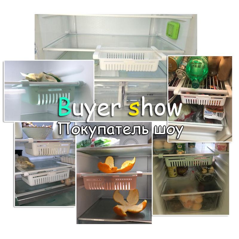 Organizador suspenso de cozinha para trailers, caixa de armazenamento de  frutas para geladeira, tipo gaveta, caixa para alimentos, acessórios de  cozinha, organizador de geladeira, prateleira