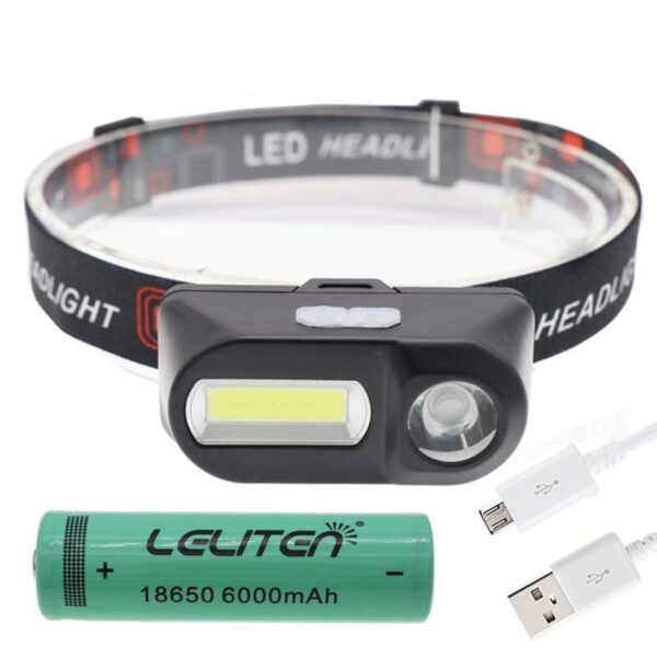 Mini Lanterna de Cabeça Portátil com Banda de Silicone Iluminação de LED XPE + COB Ajustável e Recarregável USB - Loja Oficial | XploudShop