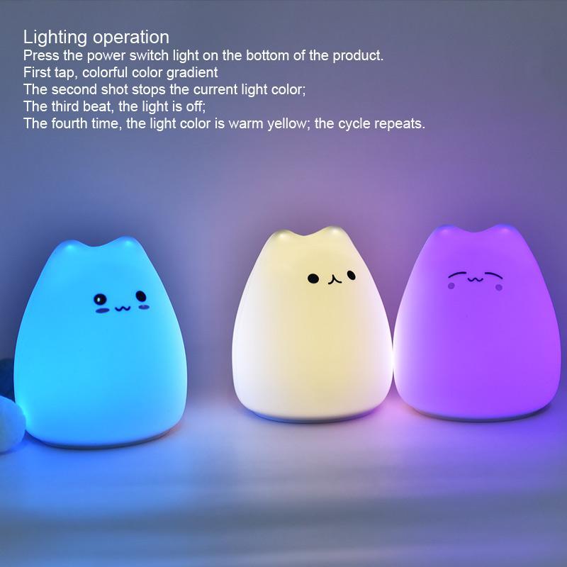 Abajur de Gatinho LED de Luz de Mesa de Silicone Macio - Loja Oficial | XploudShop