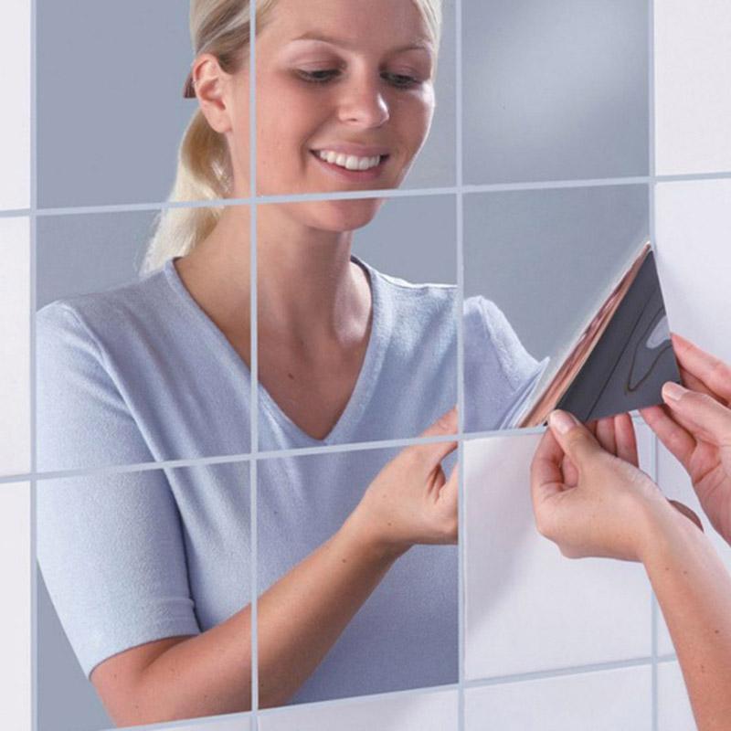 Espelho Adesivo de Parede Painel de Decoração (9 Peças de 15x15cm) Super Resistente Cola Forte - Loja Oficial | XploudShop