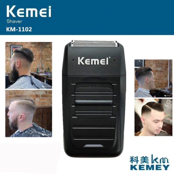 Barbeador Elétrico Kemei KM 1102 Máquina de Barbear Sem Fio 2 em 1 - Loja Oficial | XploudShop