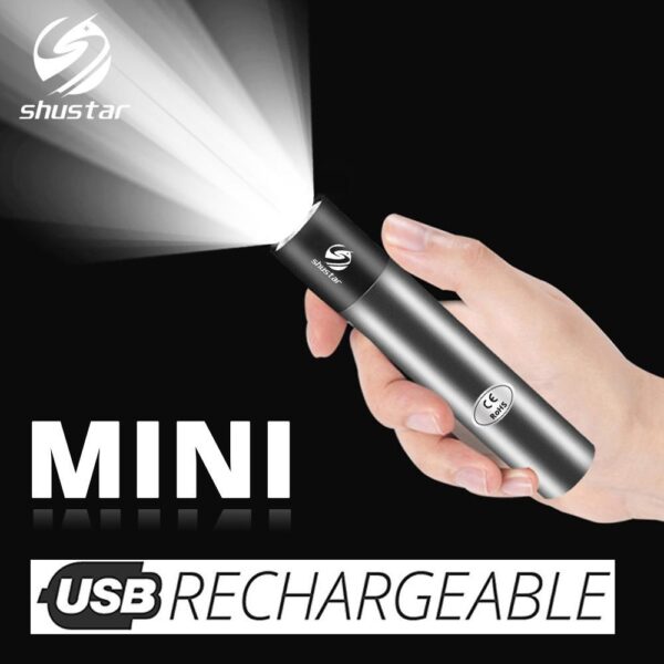 Mini Lanterna Tática Recarregável USB Intensidade Ajustável 3 Modos de Uso - Loja Oficial | XploudShop