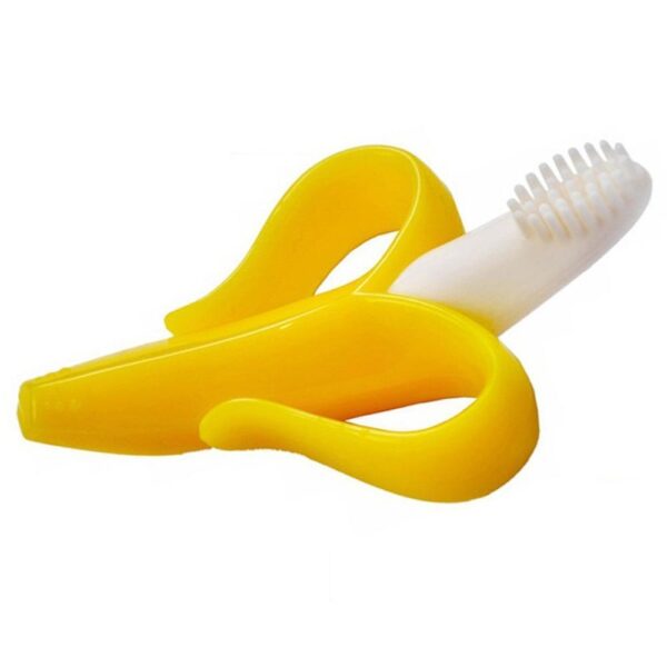Massageador de Gengiva e Escova Dental Infantil Banana Amarela - Loja Oficial | XploudShop