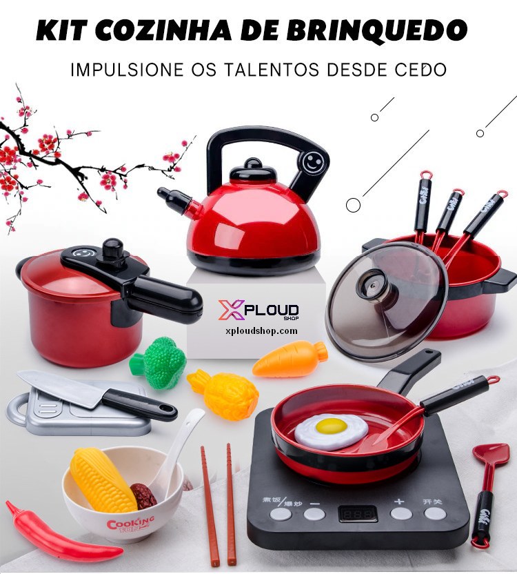 Novos brinquedos de cozinha dos miúdos comida cozinhar mala preten