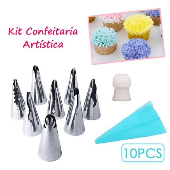 Kit de Bicos Inox Confeitaria Artística Decorador para Confeitar - Loja Oficial | XploudShop