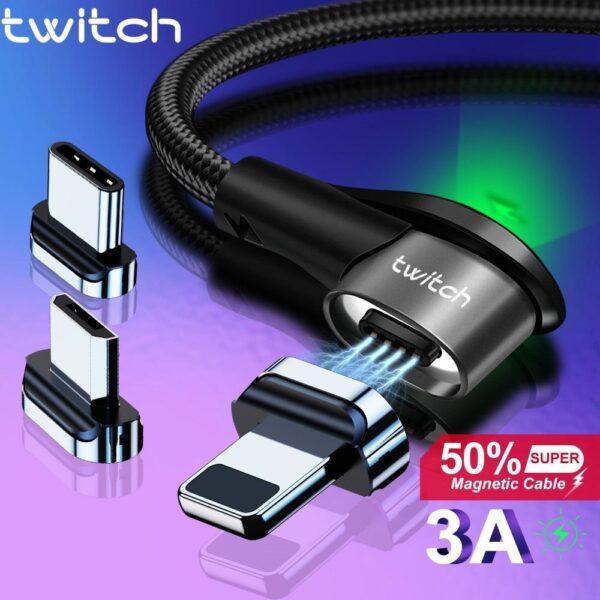 Twitch ® - Cabo e Conector Magnético (Tipo C, Iphone, Micro USB) - Loja Oficial | XploudShop