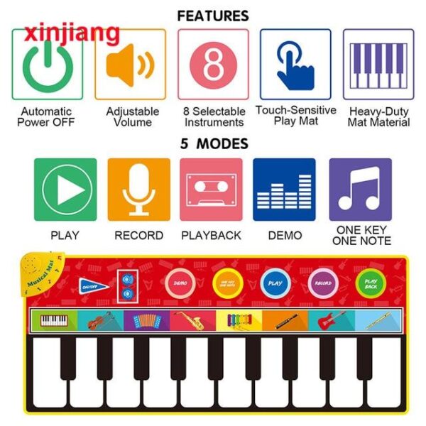 Tapete Piano Eletrônico - Brinquedo Infantil - Loja Oficial | XploudShop