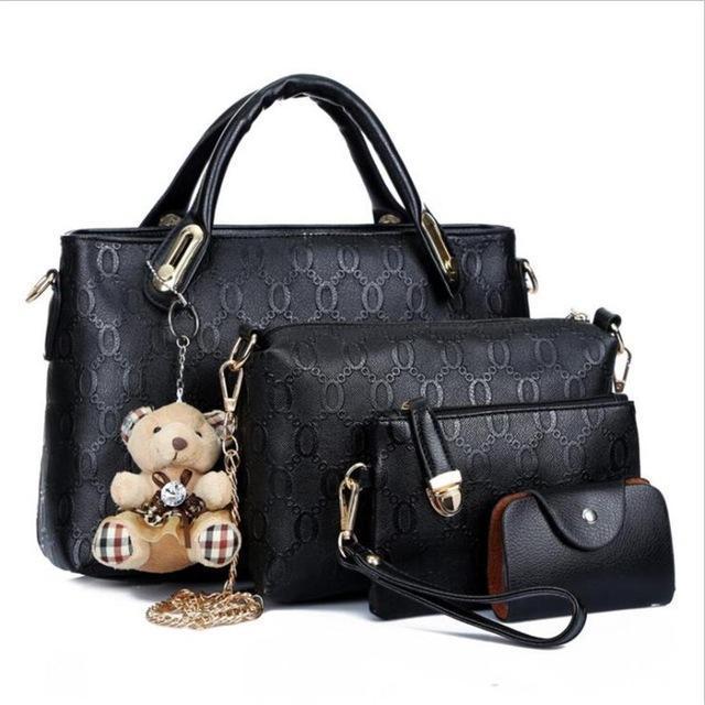 Kit Bolsas Femininas 4 peças Classic Bella + BRINDE Chaveiro Ursinho - Loja Oficial | XploudShop