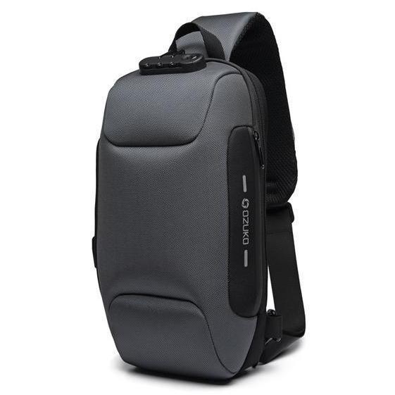 Mochila Transversal À Prova d'Água com Senha Anti Furto, Bolso de Ipad e Entrada USB - Loja Oficial | XploudShop