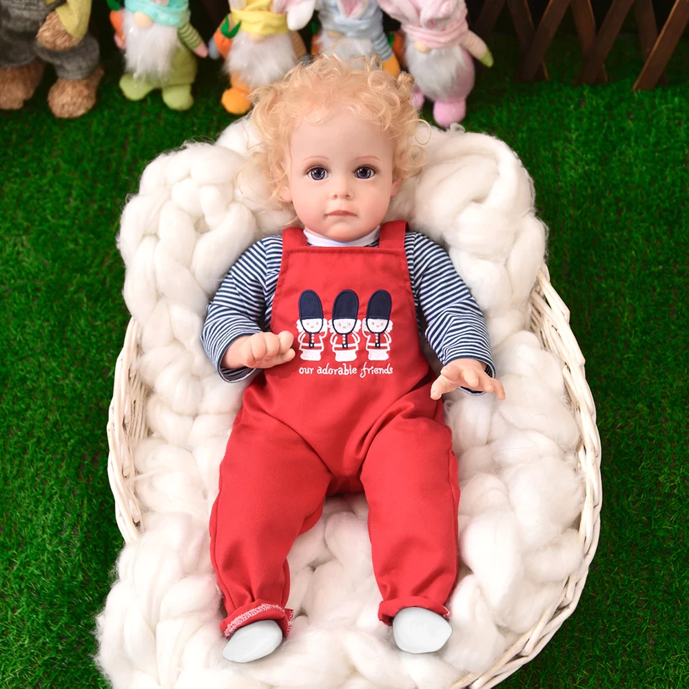 Boneca Bebê Reborn Corpo Silicone Loira Rosa Com Bolsa - ShopJJ